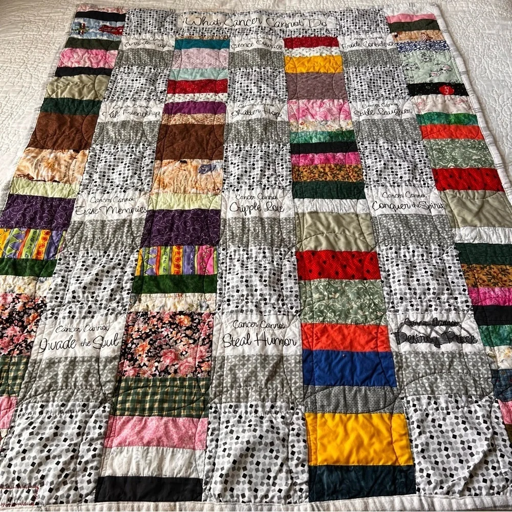 Quilts for friends with cancer  , Quilt for Cancer Fighter Motivational Quilt